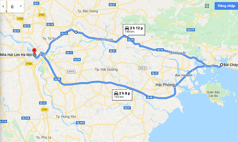 Hanoi-Halong-map-direction